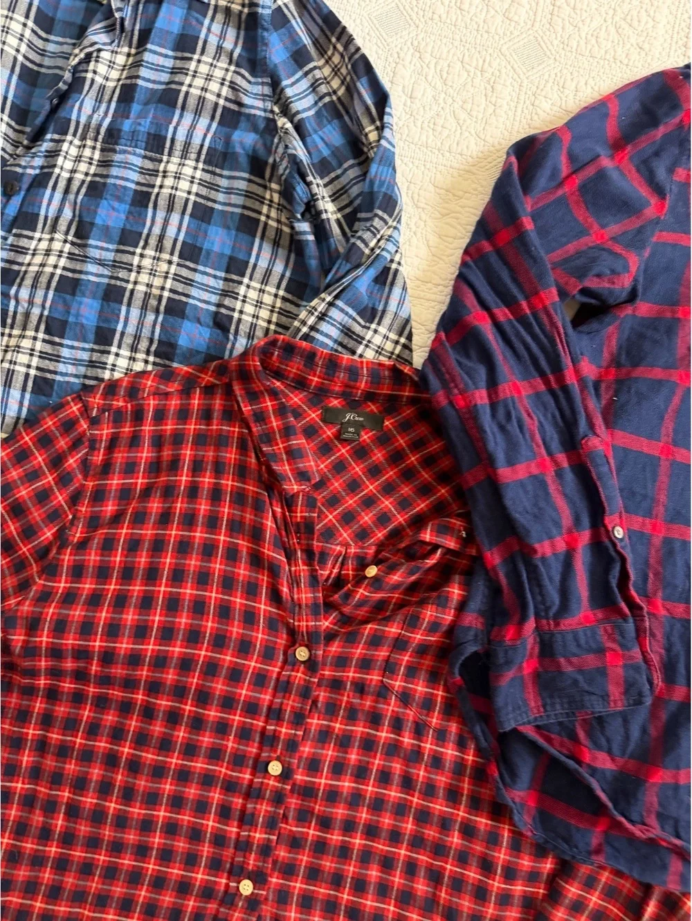 J.crew Set of 3 Classic Plaid Flannel Shirts bundle